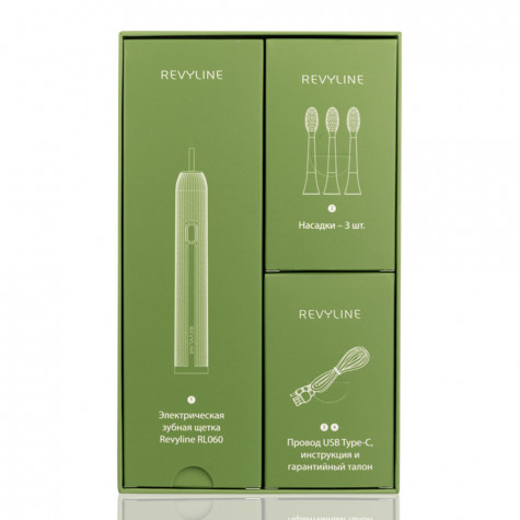 Электрическая звуковая зубная щётка Revyline RL 060, зеленая