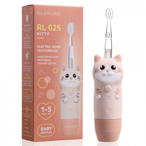 Электрическая звуковая зубная щётка Revyline RL 025 Baby Kitty, Beige