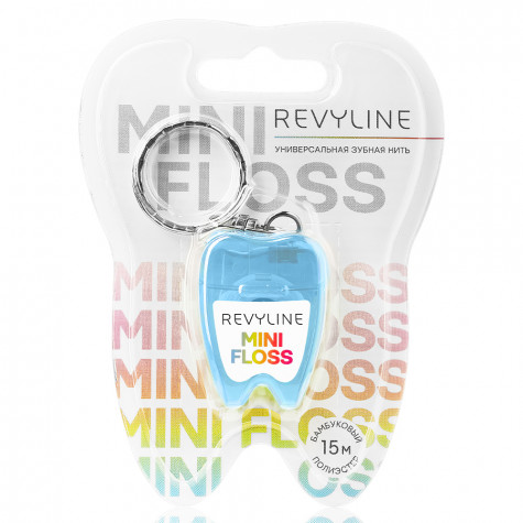 Зубная нить вощеная Revyline floss mini полиэстер с бамбуковым углем, 15 m